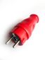 Вилка прямая 16A каучук IP44 красный - VKsm-Z-IP(R)16A Космос