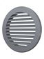Решетка наружная вентиляционная круглая D161 с фланцем D125, из ASA пластика, цвет Серый - 12РКН сер ЭРА 16005