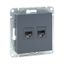 Механизм розетки RJ45 - 2шт, (cat5), графит Эпика |UP1-SOG-2RJ45-5| EKF