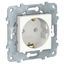 Механизм розетки 1-м СП 2мод. Unica New 16А IP20 250В с заземл. без защ. шторок винт. клеммы бел. SchE NU503618 APC