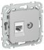 Розетка 2-м СП FLITE РКТВ5е-2-0-ФлА RJ45/TV кат.5E UTP механизм алюм. IEK FI-AK22-1-K47