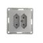 Розетка 2-м СП W59 6А IP20 без рамки кл.2 под пл. вилки мат. хром SchE RS6-253-5-86 Schneider Electric