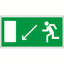 Пиктограмма (Пластина) "Напр. к эвакуационному выходу налево вниз" BL-3015.E08 для POLET | a12787 Белый свет BS
