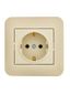 Розетка 1-м СП ASTI 16А IP20 с заземл. защ. шторки термопласт в сборе крем. LEZARD 7081-0303-124B