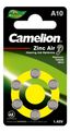 Элемент питания ZA10 Mercury Free A10-BP6 (0%Hg) 1.4В 90мА.ч для слуховых аппаратов BL-6 (блист.6шт) Camelion 12823
