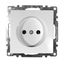 Розетка электрическая 1-местная (механизм) б/з, серия Катрин, GLS10-7109-01, белый | 39303 STEKKER FERON