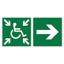 Знак безопасности PP-40205.E76"Напр.движ. к пункту сбора(безоп.зоне)МГН направо" Белый свет a20807 BS