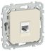 Розетка компьютерная СП FLITE РК6-1-0-ФлСл RJ45 кат.6 UTP механизм сливочный IEK FI-K12-2-K86