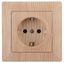 Розетка СП Solo 4-202-11 16А 250В 2P+E Schuko сосна Intro Б0043318 ЭРА