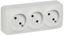 Розетка 3-м ОП GLORY РС23-2-ХБм 10А без заземл. защ. шторок бел. матов. IEK ERH30-K01M-10