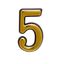 Цифра дверная на двусторонней клеевой основе, АЛЛЮР БОЛЬШАЯ пластик 5 золото - 6975 ПТК