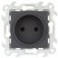 Розетка 1-м СП Simon 24 16А IP20 2P без защ. шторок механизм графит 2450442-038