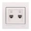 Розетка компьютерная 2-м СП Deriy RJ45 бел. LEZARD 702-0202-141