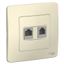 Розетка компьютерная + телефонная 2-м СП Blanca RJ45 кат.5E RJ11 молочн. SE BLNIS045112 APC
