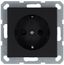 Розетка 1-м Shuko 16А IP20 с заземл. защ. шторки механизм черн. матов. soft touch Jasmart G5501PB