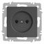 Розетка однофазная скрытого монтажа, в рамку без шторок графит 16А 250В IP20 винтовые зажимы 6-201-07 Intro Accent - Б0063669 ЭРА