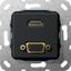 Мех-м с накладкой HDMI с/у пластик черный IP20 Gira System 55 | 567710