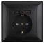 Розетка однофазная скрытого монтажа, в рамку с заземлением со шторками антрацит 16А 250В IP20 4-410-05 Intro Solo - Б0053717 ЭРА