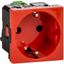 Розетка 2мод. 16А 250В 90град. с заземл. без защ. шторок безвинт. зажимы красн. ИЭК Leg 4525054 Daccord