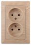 Розетка 2-м СП Solo 4-204-11 16А 250В 2P сосна Intro Б0043332 ЭРА