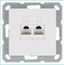 Розетка компьютерная 2-м RJ45 IP20 кат. 6 механизм бел. глянцевый Jasmart G6108W