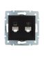 Розетка компьютерная + телефонная 2-м СП Karina RJ45 RJ11 механизм черн. бархат LEZARD 707-4288-143