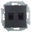 Розетка компьютерная 2-м Simon15 RJ45 кат.5E UTP AMP графит Simon 1591552-038