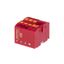 Блок распределительный зажим push-in 1 ввод 6кв.мм 6 точек подключения 25кв.мм красн. DKC DTP1-106-104SPUR ДКС