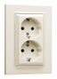 Розетка 2-м СП Karea 16А IP20 с/з крем. Makel 56010082