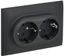 Розетка 2-м SKANDY 16А с заземл. защ. шторки в сборе SK-R07G графит IEK SK-R24-16-K53-F