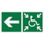 Знак безопасности NPU-3413.E75"Напр. движ. к пункту сбора(безоп.зоне)МГН налево" Белый свет a19934 BS