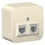 Миниатюра Розетка компьютерная + телефонная 2-м ОП Blanca RJ45 кат.5E RJ11 с изолир. пластиной молочн. SE BLNIA045112 APC арт. BLNIA045112 2