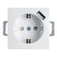 Розетка одноместная (механизм) с/з 250В, 16А с USB 1А, серия Эрна, белый, Stekker - PST16-9111-01 39318 FERON