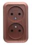 Розетка двойная наружная без заземления орех - 45417 Makel