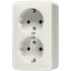 Розетка штепсельная SCHUKO накладная 16A 250V сдвоенная слоновая кость - 6022A JUNG