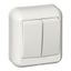 Выключатель 2-кл. ОП Прима 6А IP20 с монтаж. пластиной бел. (опт. упак.) SchE A56-029M-B APC