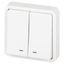 Выключатель Эксперт 11-1525-01 двойной с подсветкой IP55, 10АХ-250В, СУ, белый - Б0063304 ЭРА