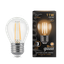Лампа светодиодная филаментная LED 11 Вт 810 лм 2700К шар P45 теплый E27 AC 220В прозрачная колба Black Filament - 105802111 Gauss