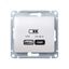 Розетка USB Glossa тип A+C 45Вт QC PD высокоскор. ЗУ механизм перл. SE GSL000629 APC