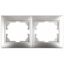 Рамка для розеток и выключателей 2 поста алюминий пластик Intro Plano 1-502-03 - Б0030094 ЭРА