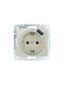 Розетка 1-м СП RAIN 16А IP20 с заземл. + USB механизм крем. LEZARD 703-0388-181