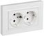 Розетка 2-м BRITE РСшПл12-3-БрАБ 16А с заземл. защ. шторками плоская в сборе арктич. бел. IEK BR-R28-16-K91-F