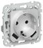 Розетка 1-м СП FLITE РСЮша11-1-ФлА 16А с USB A+A 3.1А заземл. защ. шторками безвинтовое крепление механизм алюм. IEK FI-R14-16-1-U21-D31-K47