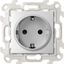 Розетка с заземлением и шторками Schuko 2Р+Е 16A 250В цвета алюминий S24 Harmonie | 2450432-033 Simon