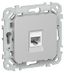 Розетка компьютерная СП FLITE РК5е-1-0-ФлА RJ45 кат.5E UTP механизм алюм. IEK FI-K12-1-K47