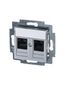 Розетка информационная ABB Levit двойная 2хRJ45 категория 5e серебро - 2CHH295118A6070