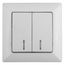 Выключатель двойной с подсветкой, 10А-250В, СУ, Solo, белый,4-105-01 - Б0043291 ЭРА