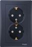 Розетка 2-м Sedna 16А 250В без защ. шторок с заземл. графит SchE SDN3000670 APC