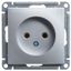 Розетка 1-м СП W59 16А IP20 без заземл. защ. шторок механизм матов. хром SE RS16-153-5-86 APC