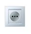 Розетка 1-м СП Simon15 16А IP20 без заземл. защ. шторки бел. Simon 1590444-030